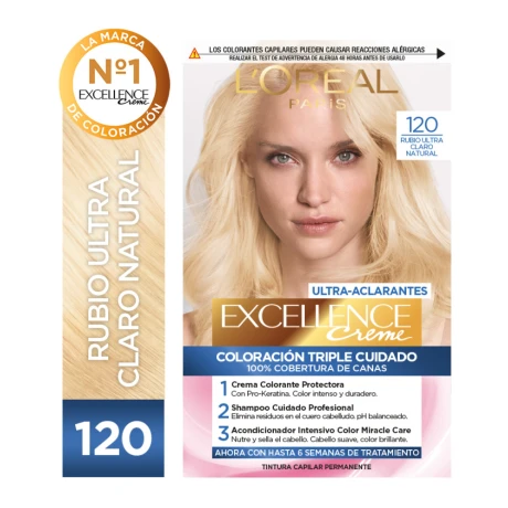 Tintura Para Cabello L'Oréal Paris Excellence Creme Rubio Ultra Claro Natural N°120 Tintura Para Cabello L'Oréal Paris Excellence Creme Rubio Ultra Claro Natural N°120