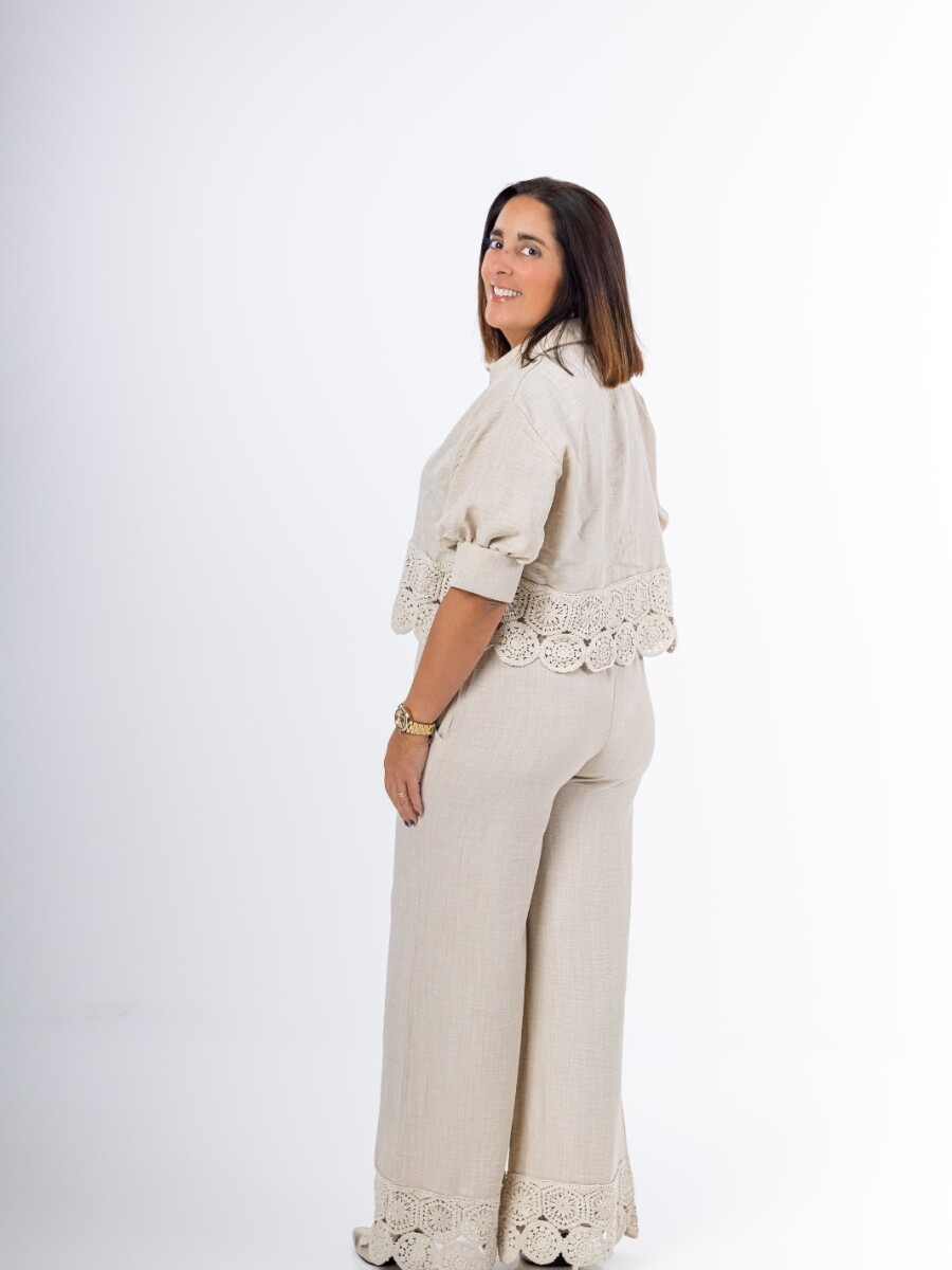 Conjunto broderie (palazo+camisa) Importado de Turquía Conjunto broderie (palazo+camisa) Importado de Turquía