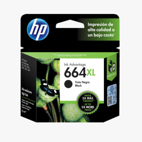 Cartucho original Negro de alto rendimiento HP 664XL Cartucho Original Negro De Alto Rendimiento Hp 664xl