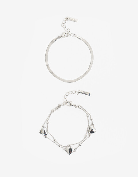 Pulseras Flexibles Sets Metal Set De Pulseras Flexibles - Plateado Rodio