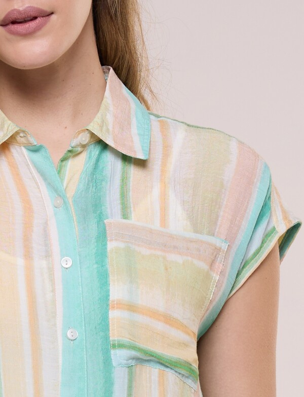 Camisa S/m Gasa MULTI/VERDE