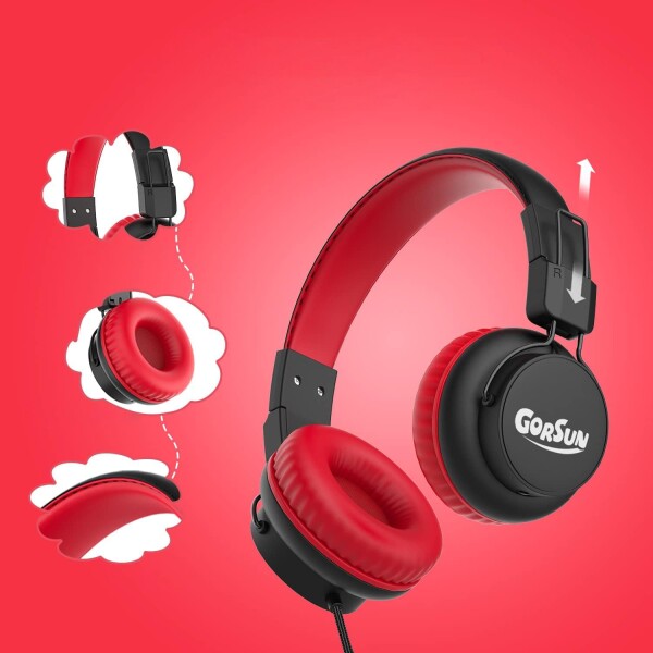 Auricular Manos Libres Limitador Volumen Gorsun E92v Niños Color Variante Rojo