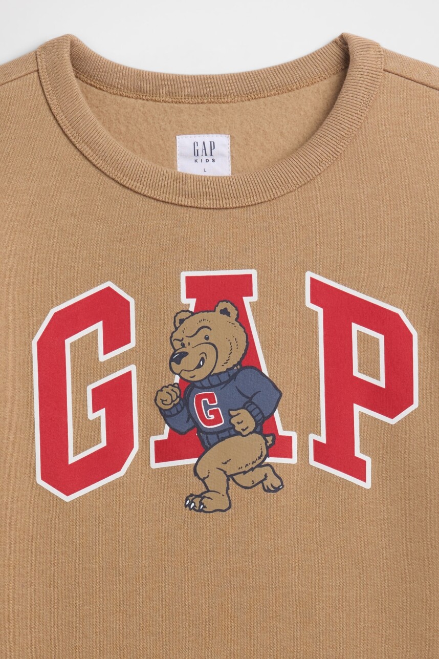 Buzo Deportivo Logo Gap Niño Camel Hair
