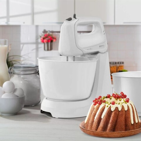 Batidora Arno Mini Chef 4 Velocidad 2 Bowls HM10 Blanca
