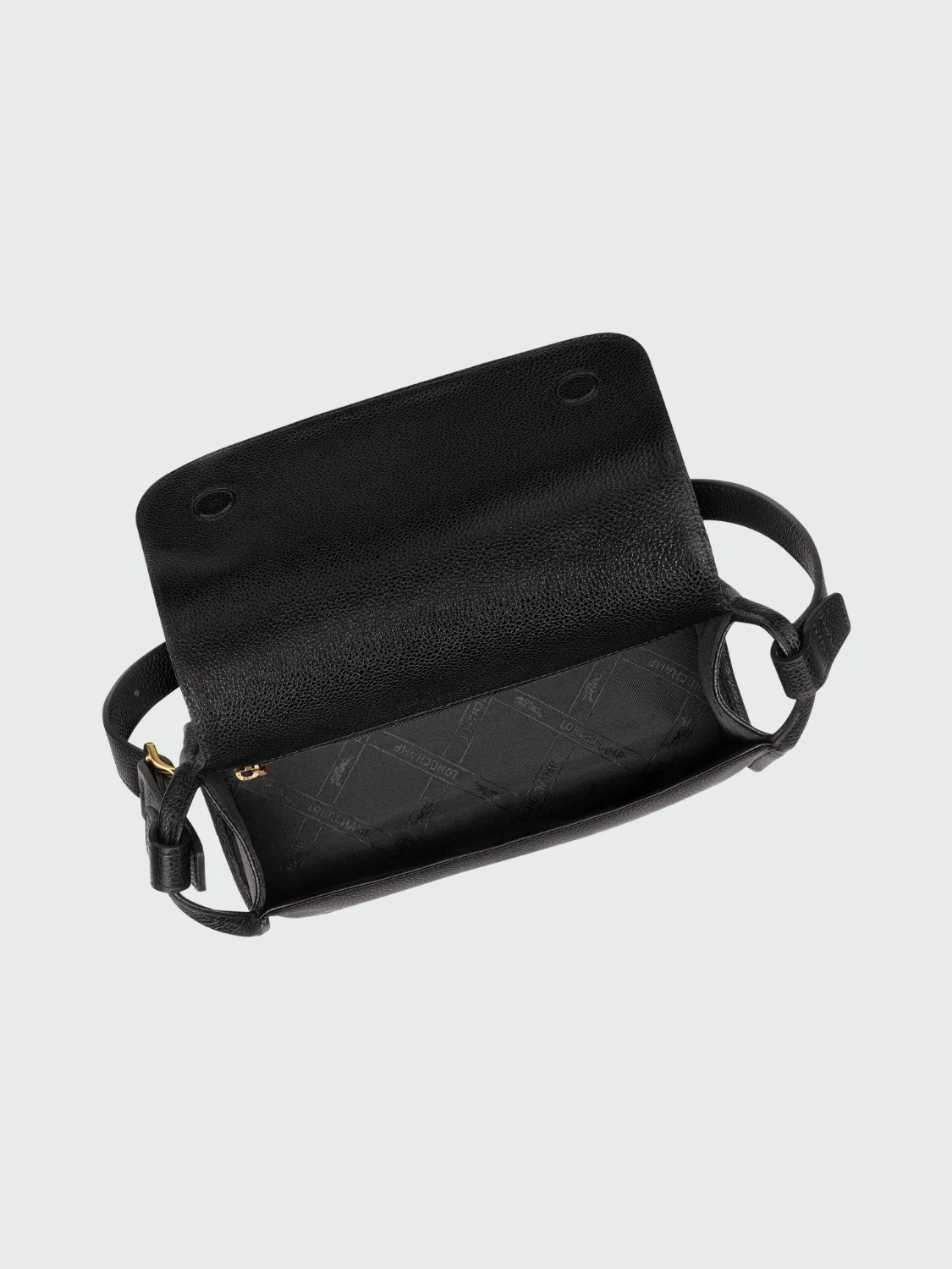 Longchamp - Bolso bandolera de cuero, Le Foulonné. Negro