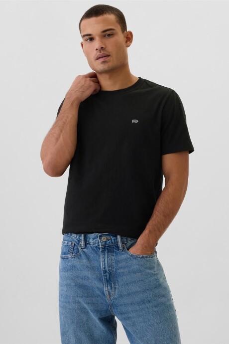 Remera Cuello Redondo Mini Logo Gap Hombre True Black V2