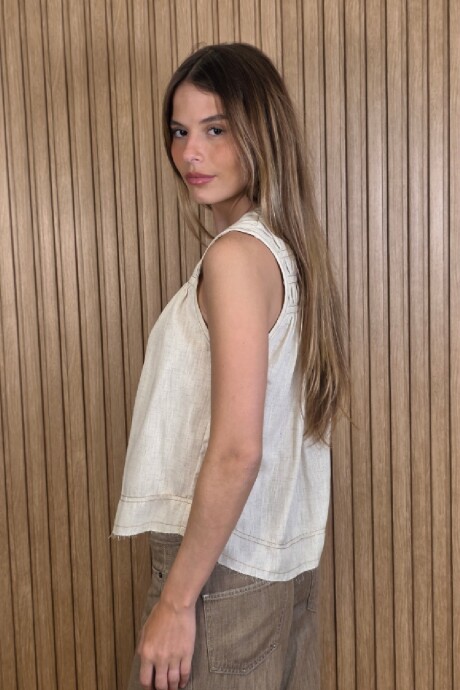 Musculosa Maui Lino Beige Melange