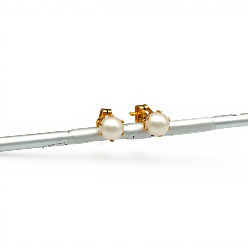 Caravanas Perlas - Oro bajo - Perla española- CA8207 conperla