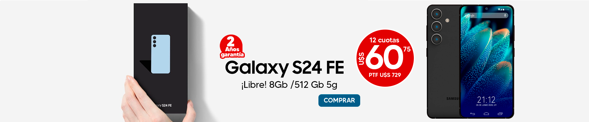 Oferta: Samsung Galaxy S24 Fe 8/512 Gb 5g