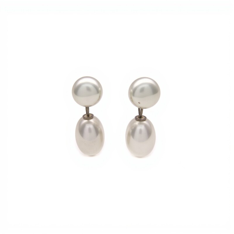 Caravanas Doble Perlas españolas-Plata 925-Con Perla-CA3251 conperla