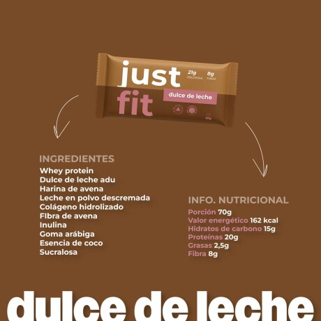 Barritas Premium 20g Proteína + Colágeno JustFit Dulce de leche