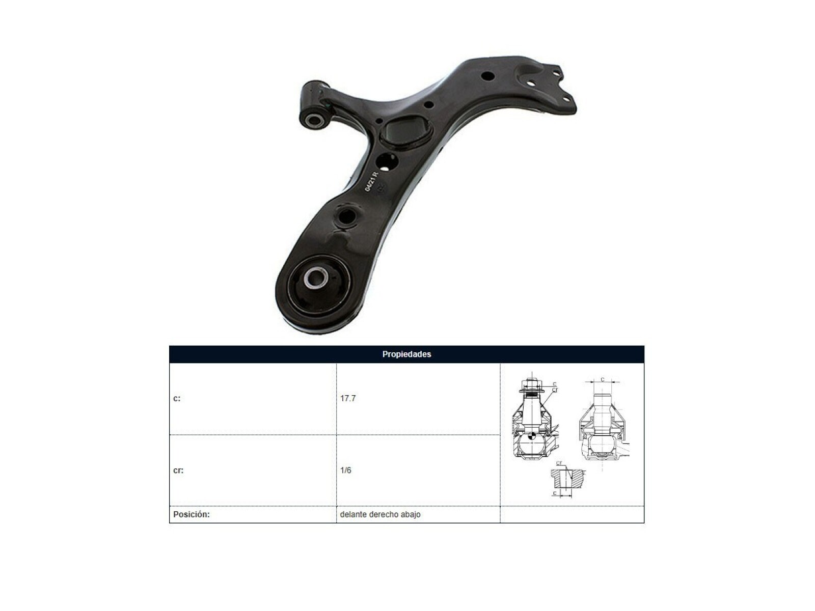 Parilla De Suspension Delantera Toyota Rav4 05-17 Der 