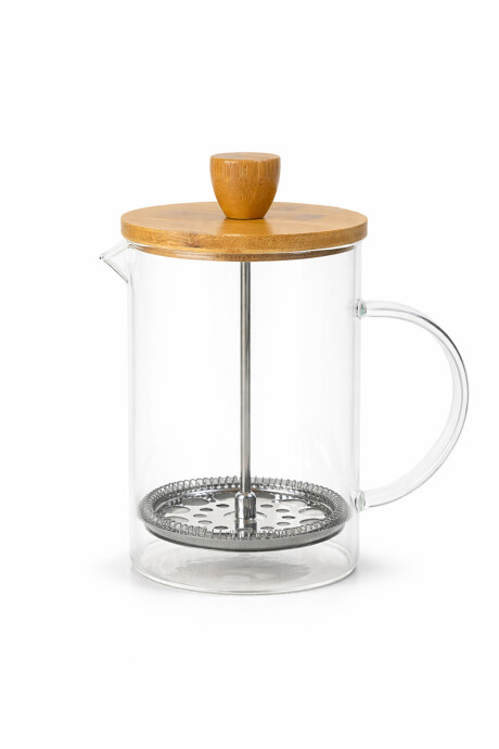 Cafetera Prensa Tapa Madera Color Unico