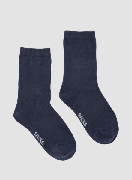 Medias de algodón crew lisas jk Azul