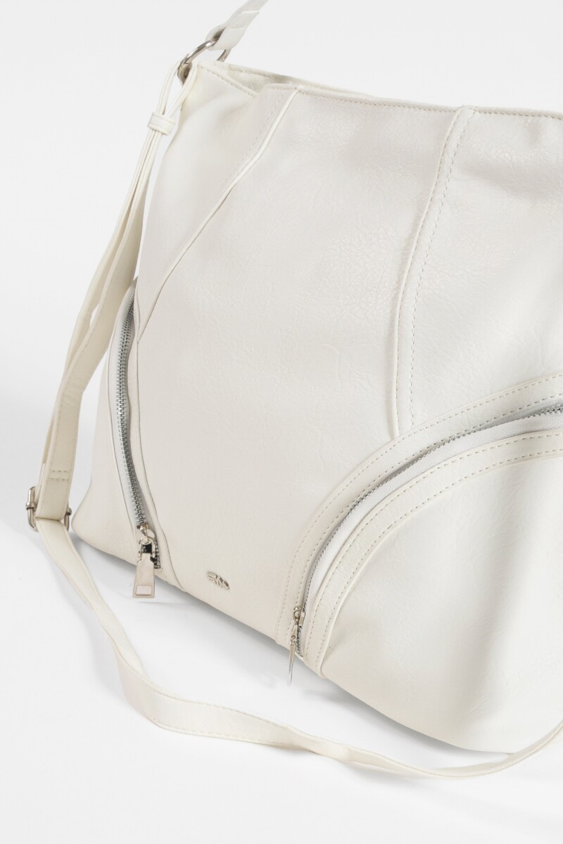 Cartera hobo cierres blanco