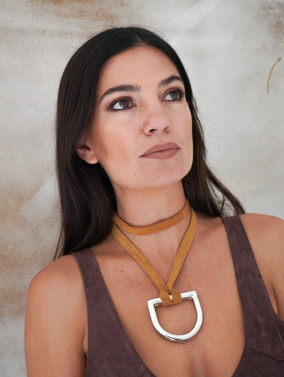 Estribo Tiento Necklace - Camel Plateado 