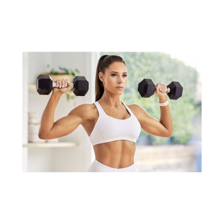 Mancuerna Best Hexagonal Hierro Y Goma 10kg Negro