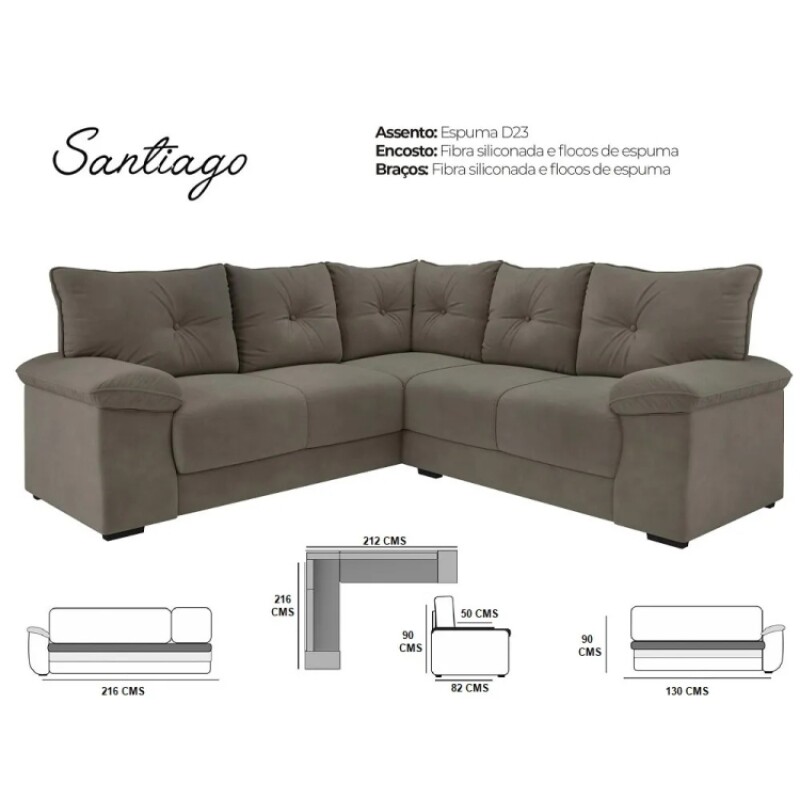 Sofa Esquinero Santiago Gris Sofa Esquinero Santiago Gris