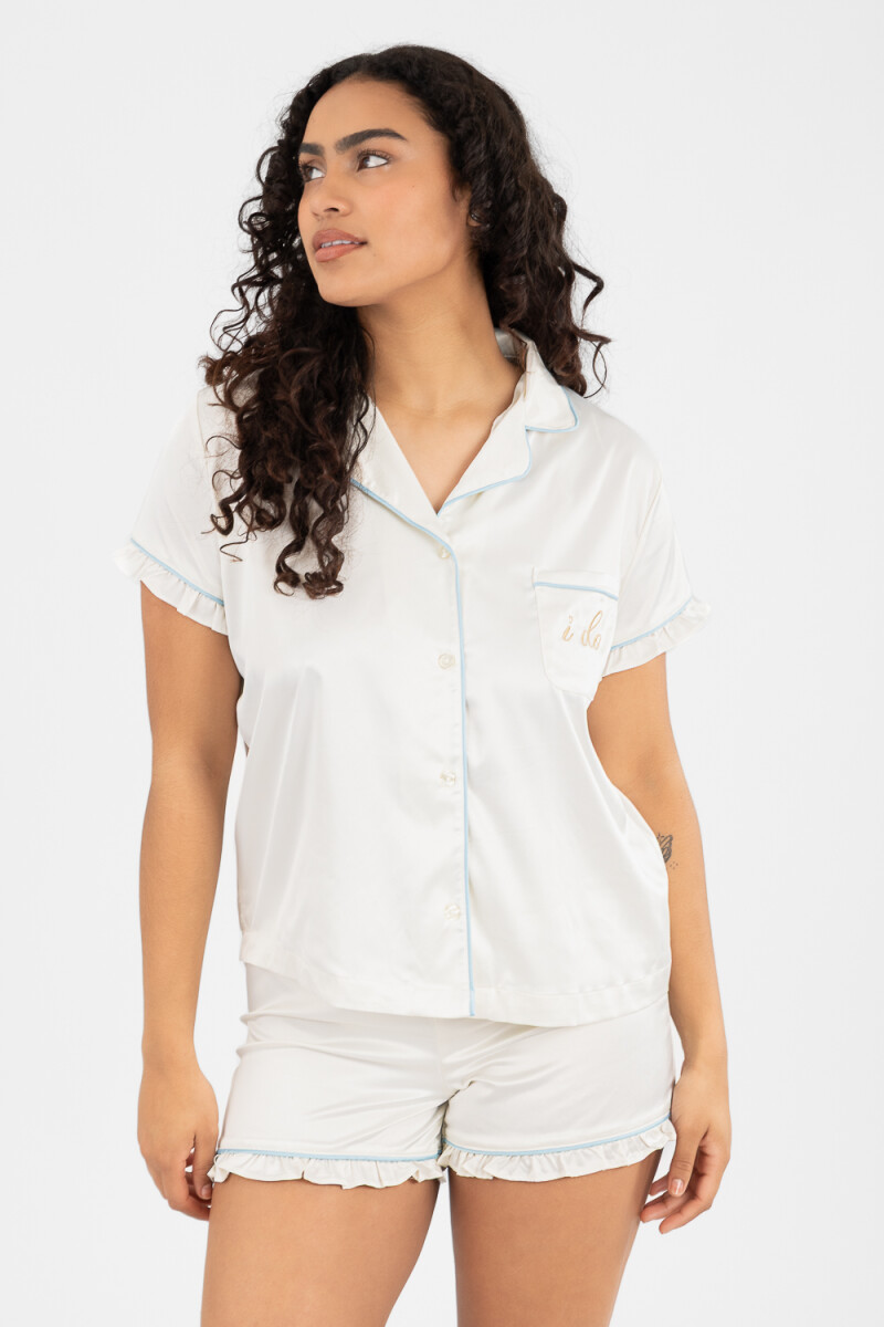 Pijama happy ruffle Marfil