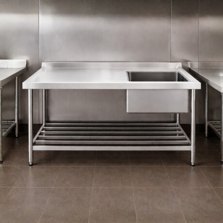 Mesada de Lavado 1 Pileta con Estante 140 x 60 x 85 cm Mesada de Lavado 1 Pileta con Estante 140 x 60 x 85 cm