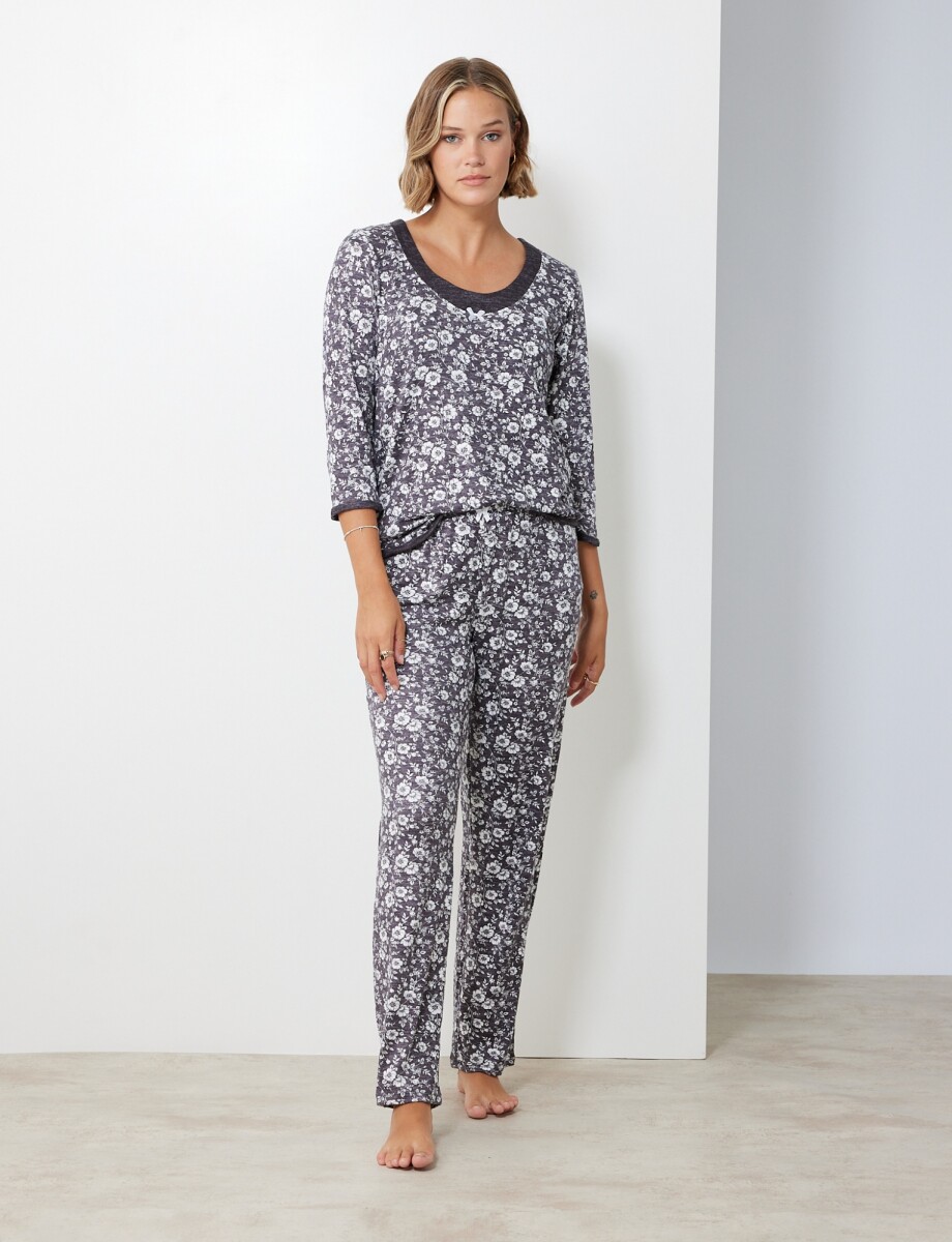 Set Pijama Remera & Pantalon - Gris 