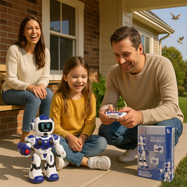 Robot Inteligente Interactivo Control Juguete 30Cm Infantil Color Blanco