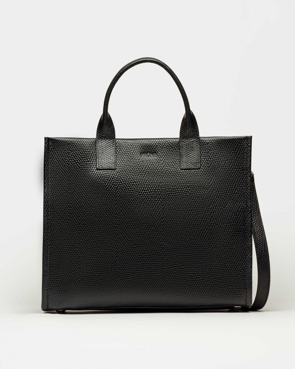 Cartera de mano Capri en cuero snake bitono Negro