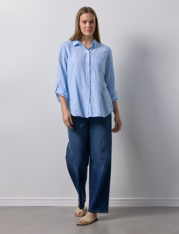 Camisa Lino CELESTE