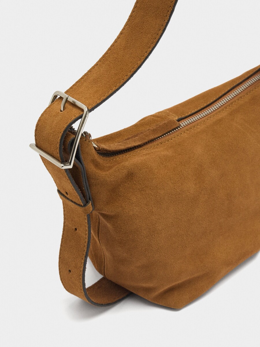 Bolso Bandolera De Piel Lisa camel