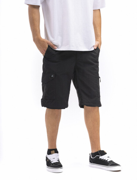 Bermuda Track con Spandex Negro