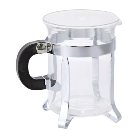 Set 6 Tazas para Café Té 200Ml en Vidrio y Acero Inoxidable Plateado