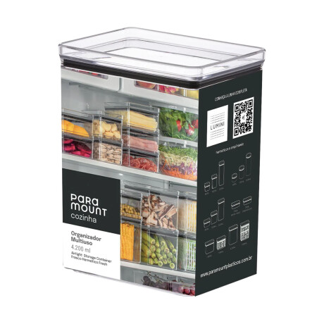 Pote Organizador Hermético Rectangular Multiuso Lumini 4.2Lt Transparente