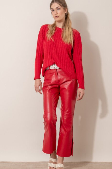 Leather Pant Rojo