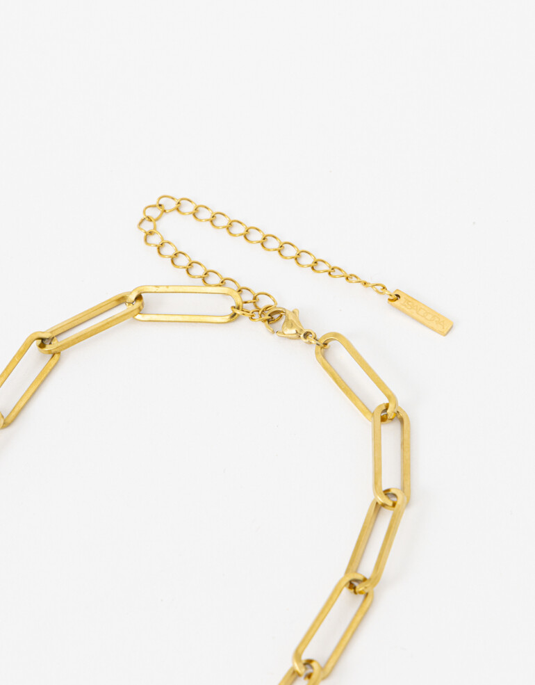 Collares Cortos Metal Collar Corto Eslabones De Acero - Dorado