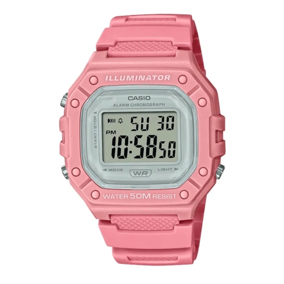 Reloj CASIO W218HC-4AVDF Resina Rosada Esfera 42mm 