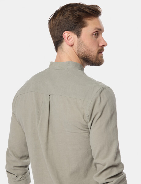 CAMISA DE LINO CUELLO MAO Verde
