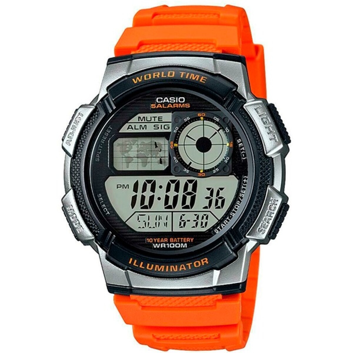 Reloj CASIO AE1000W-4BVDF Resina Naranja Esfera 43mm 