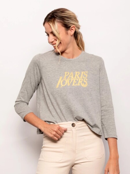 T-SHIRT D.CASSIN PARIS LOVE GRIS