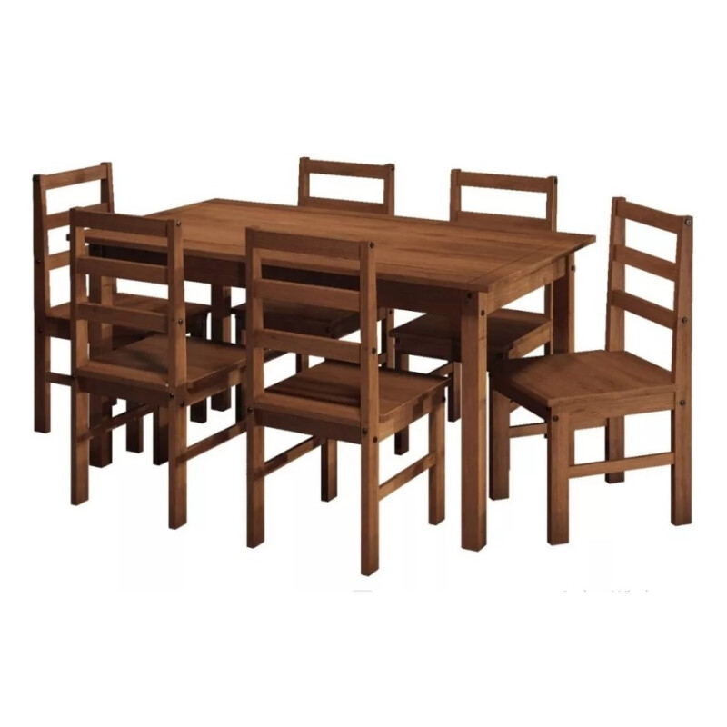 Juego de Comedor - 140 CM Madera CERA Juego de Comedor - 140 CM Madera CERA