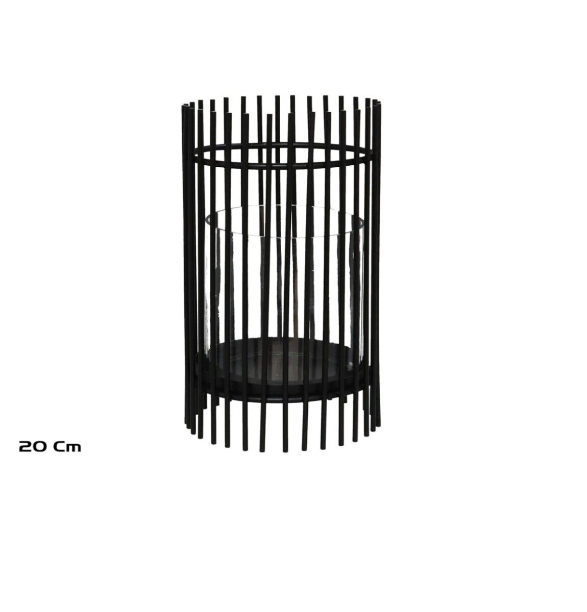 Farol Decorativo 12.5x12.5x20Cm Negro 