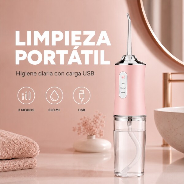 Irrigador Limpiador Oral Bucal Dental Brackets Profesional Rosa