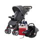 Coche De Paseo Para Bebe Travel System Color Gris Negro