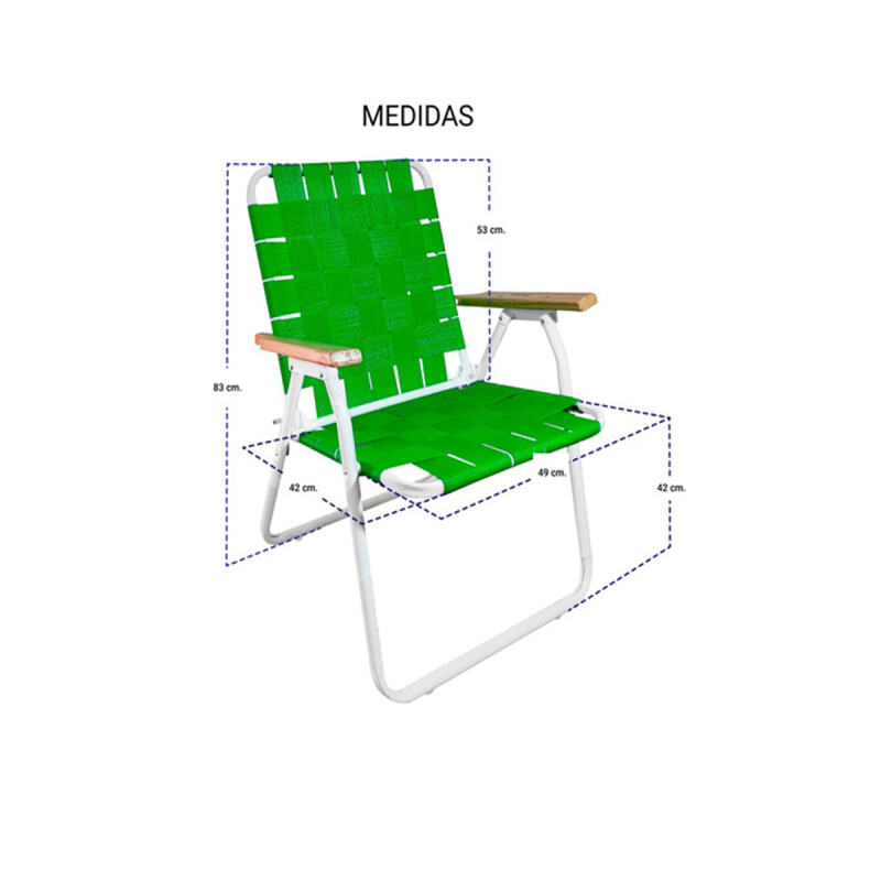 Silla Playa Acero 7/8 Epoxi Con Cinta Reforzada Verde Silla Playa Acero 7/8 Epoxi Con Cinta Reforzada Verde