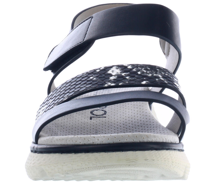 Sandalia de Mujer Miss Carol CADY con materiales combinados y tobillera con velcro Negro