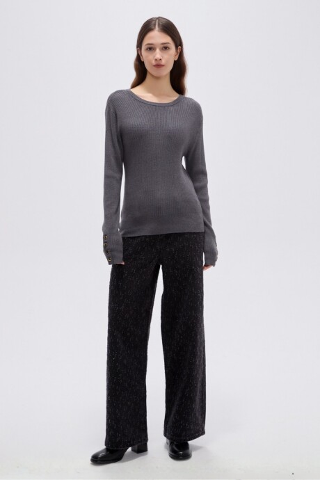 Remera Brune Gris Melange Oscuro