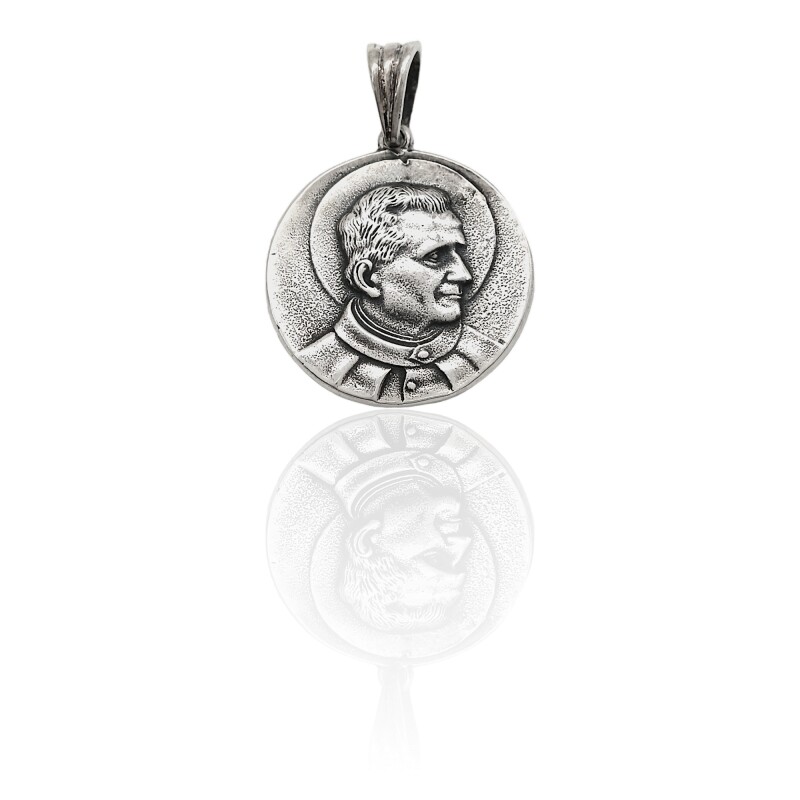Dije San Juan Bosco-Plata 925 quemada-Sin Piedra-CP3052 - Adulto - Sinpiedra