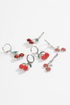 Set de aros dije cherry plateado