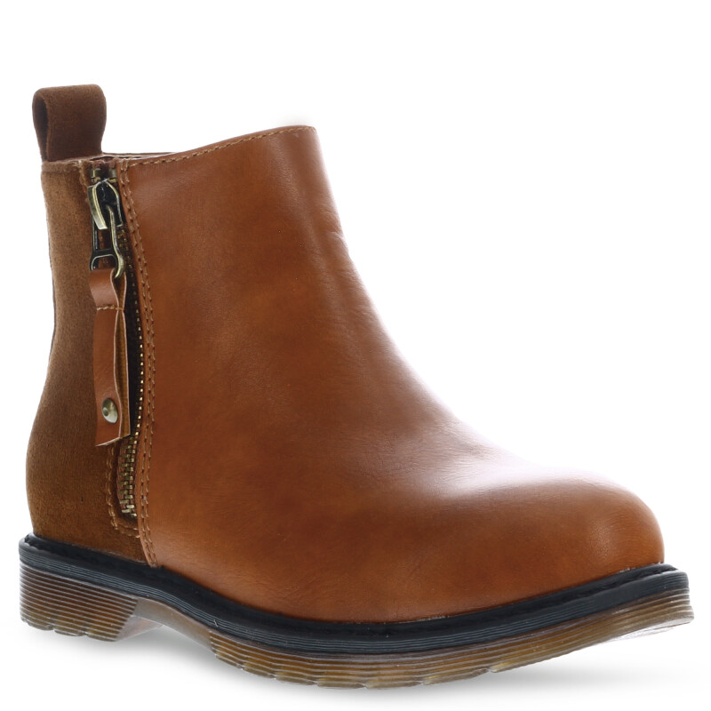 Bota de Niña Mini Miss Carol MARIPI con materiales combinados y cierres laterales Marrón