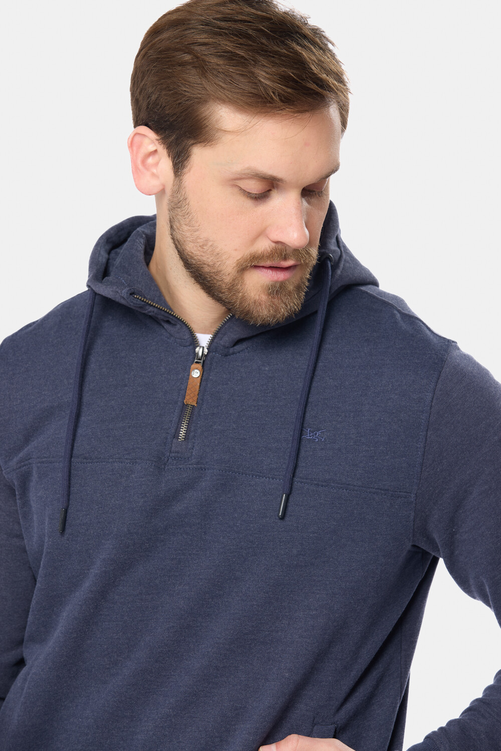 CANGURO DE FELPA MEDIO CIERRE Piedra