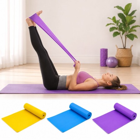 Banda elástica plana para pilates 1,20MTSX15CMSX0,55CM Banda elástica plana para pilates 1,20MTSX15CMSX0,55CM